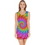 Psychedelic Rainbow Spiral Bodycon Dress