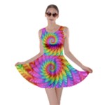 Psychedelic Rainbow Spiral Skater Dress