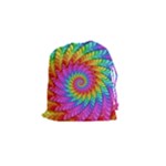 Psychedelic Rainbow Spiral Drawstring Pouch (Small)