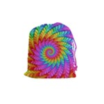 Psychedelic Rainbow Spiral Drawstring Pouch (Medium)