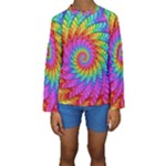 Psychedelic Rainbow Spiral Kid s Long Sleeve Swimwear