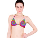 Psychedelic Rainbow Spiral Bikini Top