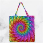 Psychedelic Rainbow Spiral Grocery Tote Bag