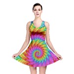 Psychedelic Rainbow Spiral Reversible Skater Dress