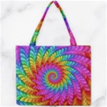 Psychedelic Rainbow Spiral Mini Tote Bag