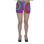 Psychedelic Rainbow Spiral Skinny Shorts