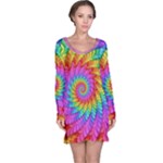 Psychedelic Rainbow Spiral Long Sleeve Nightdress