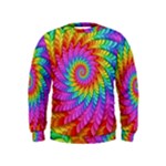 Psychedelic Rainbow Spiral Kids  Sweatshirt