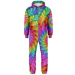 Psychedelic Rainbow Spiral Hooded Jumpsuit (Men)