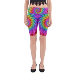 Psychedelic Rainbow Spiral Yoga Cropped Leggings from ArtsNow.com