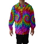 Psychedelic Rainbow Spiral Hooded Wind Breaker (Kids)