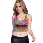 Psychedelic Rainbow Spiral Racer Back Crop Top