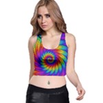 Psychedelic Rainbow Spiral Racer Back Crop Top