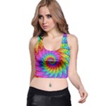 Psychedelic Rainbow Spiral Racer Back Crop Top