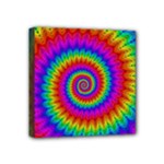 Psychedelic Rainbow Spiral Mini Canvas 4  x 4  (Stretched)