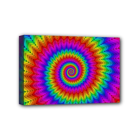 Psychedelic Rainbow Spiral Mini Canvas 6  x 4  (Stretched) from ArtsNow.com