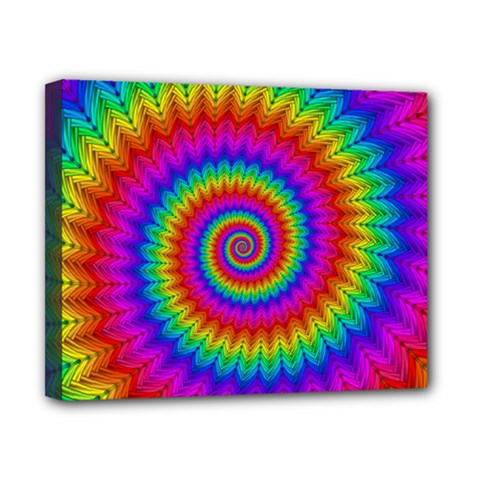 Psychedelic Rainbow Spiral Canvas 10  x 8  (Stretched) from ArtsNow.com