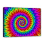 Psychedelic Rainbow Spiral Canvas 16  x 12  (Stretched)