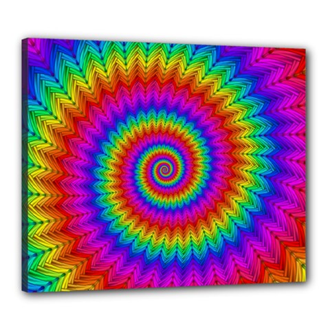 Psychedelic Rainbow Spiral Canvas 24  x 20  (Stretched) from ArtsNow.com