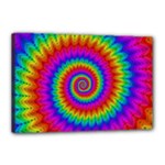 Psychedelic Rainbow Spiral Canvas 18  x 12  (Stretched)