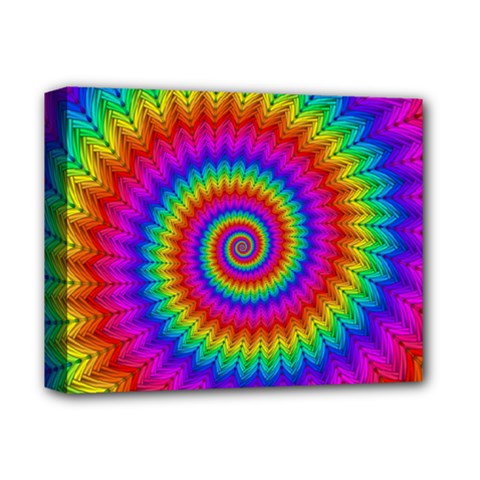 Psychedelic Rainbow Spiral Deluxe Canvas 14  x 11  (Stretched) from ArtsNow.com