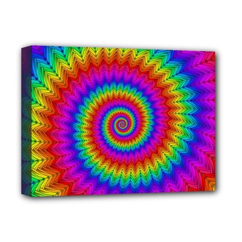 Psychedelic Rainbow Spiral Deluxe Canvas 16  x 12  (Stretched)  from ArtsNow.com