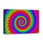 Psychedelic Rainbow Spiral Deluxe Canvas 18  x 12  (Stretched)