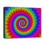 Psychedelic Rainbow Spiral Deluxe Canvas 20  x 16  (Stretched)