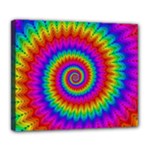 Psychedelic Rainbow Spiral Deluxe Canvas 24  x 20  (Stretched)