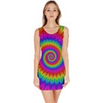 Psychedelic Rainbow Spiral Bodycon Dress