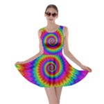 Psychedelic Rainbow Spiral Skater Dress