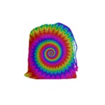 Psychedelic Rainbow Spiral Drawstring Pouch (Medium)