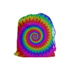 Psychedelic Rainbow Spiral Drawstring Pouch (Large)