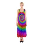 Psychedelic Rainbow Spiral Sleeveless Maxi Dress