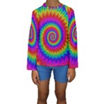 Psychedelic Rainbow Spiral Kid s Long Sleeve Swimwear