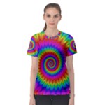 Psychedelic Rainbow Spiral Women s Sport Mesh Tee