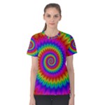 Psychedelic Rainbow Spiral Women s Cotton Tee