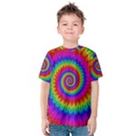 Psychedelic Rainbow Spiral Kid s Cotton Tee