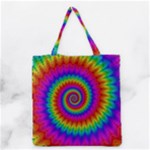 Psychedelic Rainbow Spiral Grocery Tote Bag