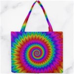 Psychedelic Rainbow Spiral Mini Tote Bag