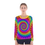 Psychedelic Rainbow Spiral Women s Long Sleeve Tee