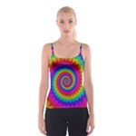 Psychedelic Rainbow Spiral Spaghetti Strap Top