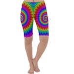 Psychedelic Rainbow Spiral Cropped Leggings 