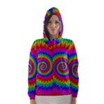 Psychedelic Rainbow Spiral Hooded Wind Breaker (Women)