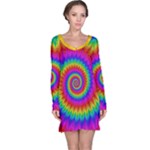 Psychedelic Rainbow Spiral Long Sleeve Nightdress