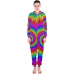 Psychedelic Rainbow Spiral Hooded Jumpsuit (Ladies)