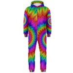 Psychedelic Rainbow Spiral Hooded Jumpsuit (Men)