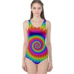 Psychedelic Rainbow Spiral One Piece Swimsuit