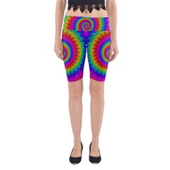 Psychedelic Rainbow Spiral Yoga Cropped Leggings from ArtsNow.com