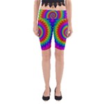 Psychedelic Rainbow Spiral Yoga Cropped Leggings